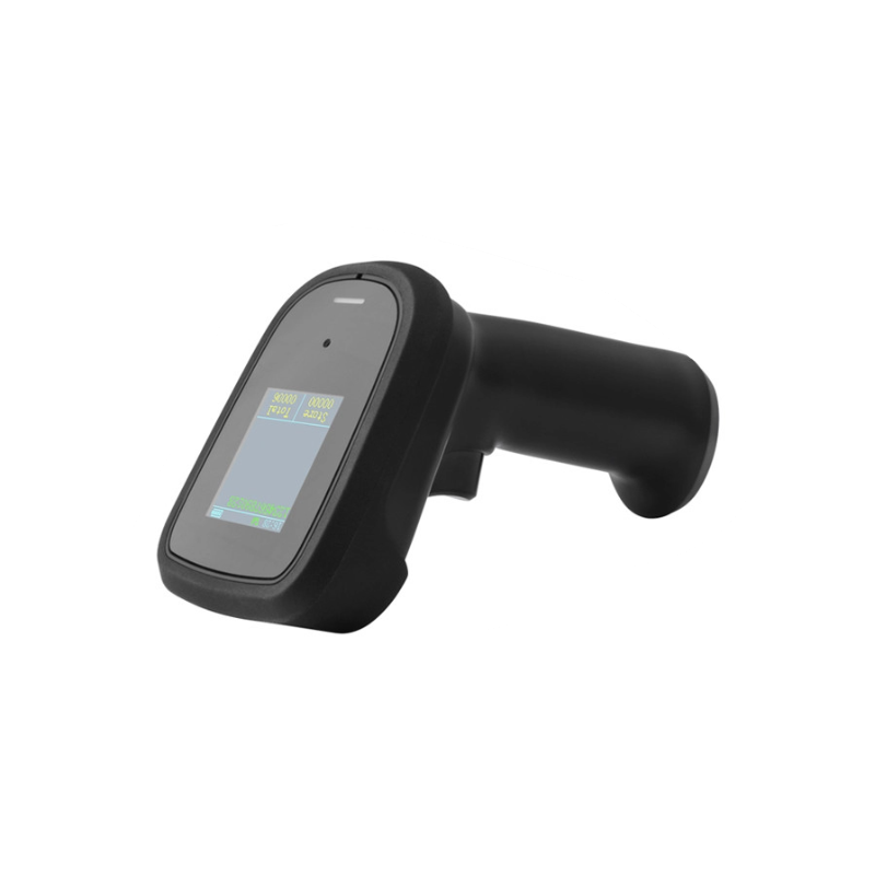 1D, 2D QR handheld barcode scanner with Bluetooth and 2.4GHz. With display.