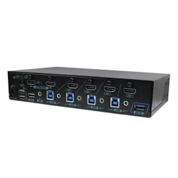 4-porters 4K HDMI KVM-matrise med 2 x USB 3.2 og 4 x USB 2 (HID) med USB-roaming. PIP.