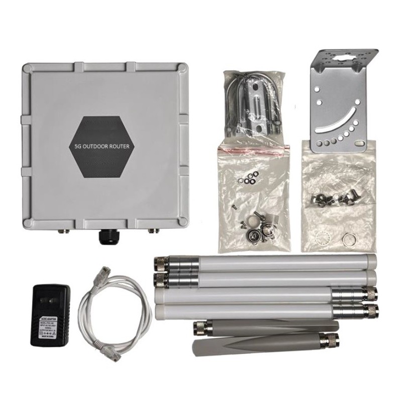 High-Speed Outdoor 5G Router with Wi-Fi and Passive PoE - IP67 Rated
