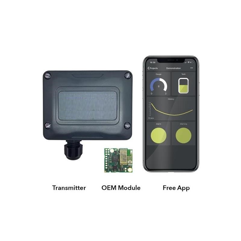 Wireless Bluetooth Strain Gauge, Load Cell, Load Cell Transmitter Module - 30m to 90m Range - iOS/Android APP - IP67