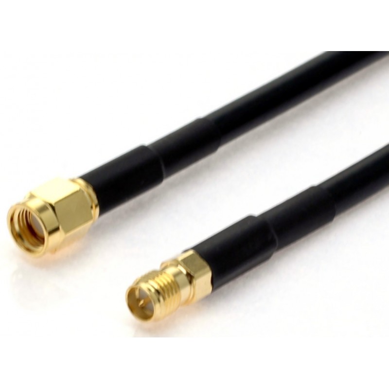 RSMA male to RSMA female, 50 ohm, black, 20cm