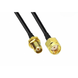 RSMA male to RSMA female, 50 ohm, black, 20cm