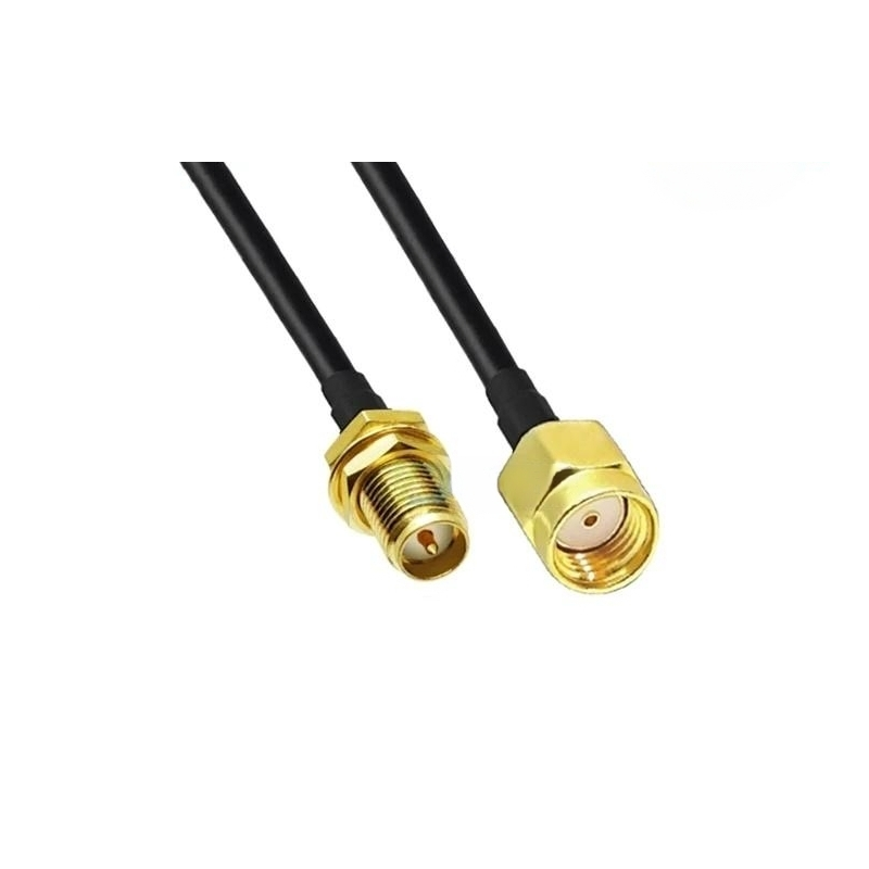 RSMA hann til RSMA hunn, 50 ohm, svart, 20 cm