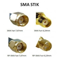 SMA male to SMA female, 50 ohm, GSM / LTE antenna black, 20cm