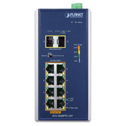 8 + 2 port Unmanaged Industrial switch, 8 x RJ45 Gigabit, 2 x 100/1000 Mbit SFP slot, PoE+