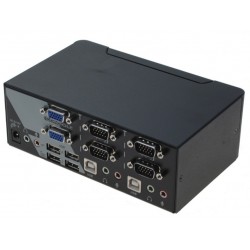 2 ports KVM omskifter, 2 x VGA, USB og lydforVGA