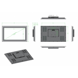 24" Panel monitor TFT Touch, PCAP, Projected touch, VGA, HDMI, Steel front, Medcial use Pharma use