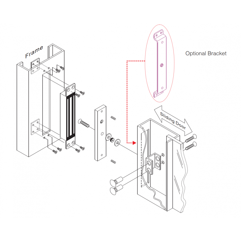Kraftig 12VDC elektronisk dørmagnet - 136 kg holdekraft