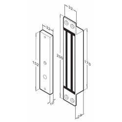 Powerful 12VDC Electronic Door Magnet - 136kg Holding Force
