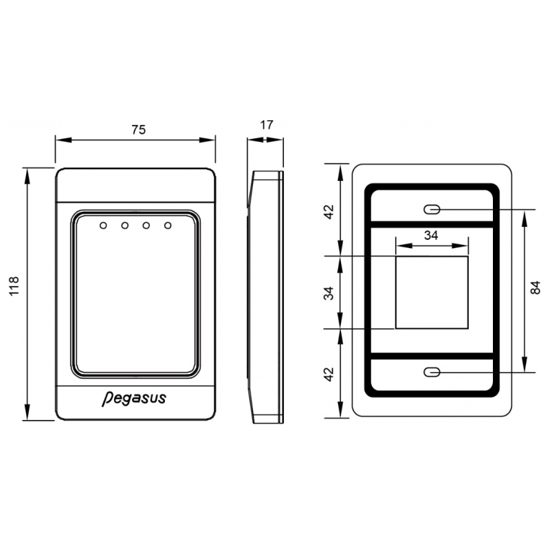 Dual Band RFID-leser 125kHz, 13,56MHz, NFC, EM400x, Mifare og Desfire