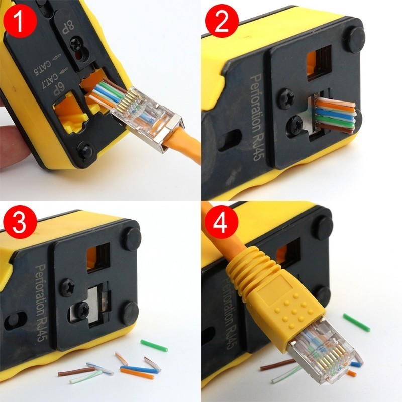 RJ45 cat.6 stik skjermet/STP enkel montasje AWG 23 til 26, gjennomgangs stik industri