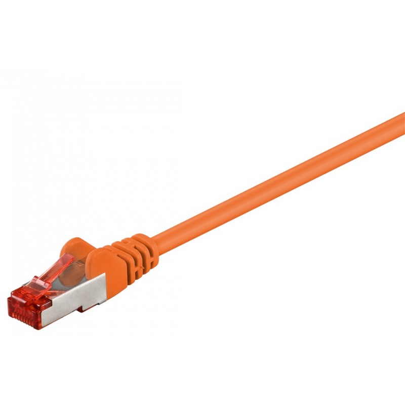 Cat.6 S/FTP Network Cable - Shielded RJ45, Orange, 10 meter