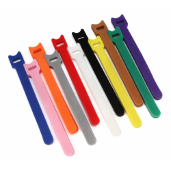 Borrelåskabellister, buntebånd, borrelåstape, 12 x 150 mm, Hvit