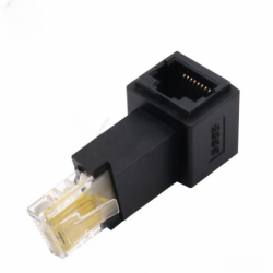 90° venstrevinklet RJ45-adapter for FTP/STP/UTP-nettverkskabler 8P8C