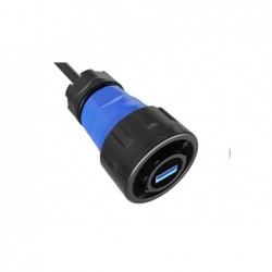 Waterproof USB3.0 connector with 0.5m cable with USB A male, bayonet connector.
