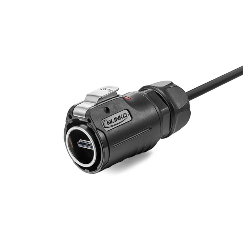 IP67 vanntett HDMI 2.0-kontakt med 5m kabel for paneler