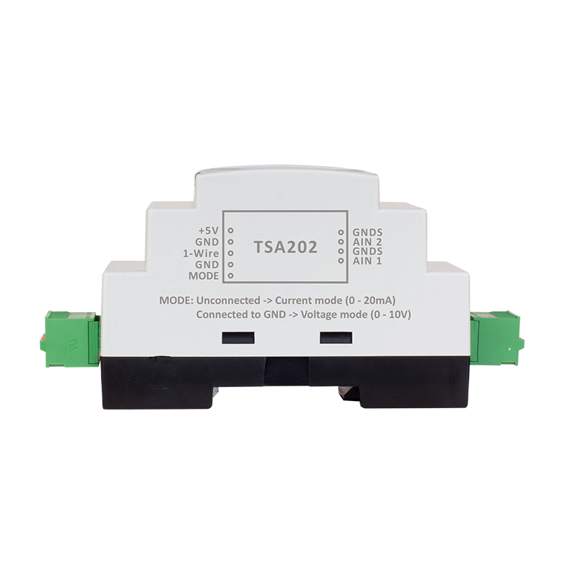 2 x 0-20mA or 2 x 0-10V, 16bit resolution, 1-wire interface