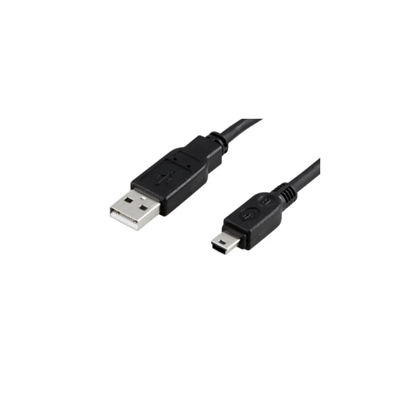 USB 2.0-kabel, A hann – mini B hann, 2m, svart