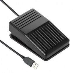 Versatile USB Programmable Foot Pedal with 2m Cable - Black