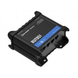 4G/LTE-ruter med Wi-Fi og 3 x LAN og 1 x WAN-porter. For 2 SIM-kort. 9–36 VDC