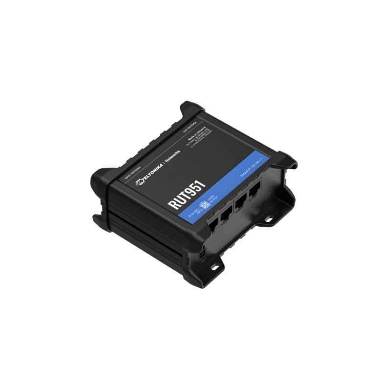 4G/LTE-ruter med Wi-Fi og 3 x LAN og 1 x WAN-porter. For 2 SIM-kort. 9–36 VDC