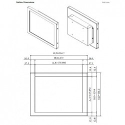 8,4" TFT-skjerm for utendørs bruk med høye nett, 1600, 12V VGA, DVI-D, HDMI-berøring, optisk binding