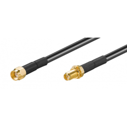 RSMA male to RSMA female coax cable, black, 2 m