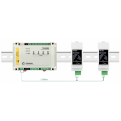 1-tråds AC/DC strømmåler 0,1–10 Amp, galvanisk isolert, DIN-montering