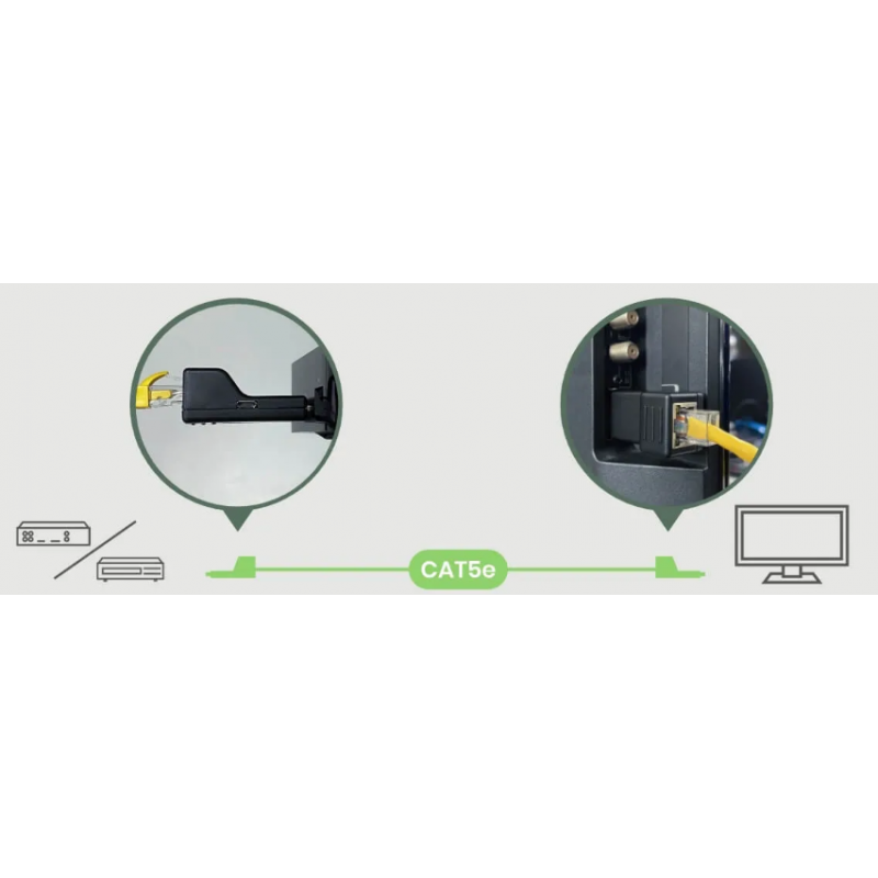 HDMI-forlenger RX/TX 70 meter, 1080p over Cat 5/6-kabel. Sett med TX og RX