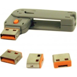 Mechanical locking insert for USB port. Block open USB ports