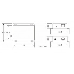 Ethernet, VDSL punkt-til-punkt over 2-tråds kabel, opptil 600 m, opptil 100 Mbps