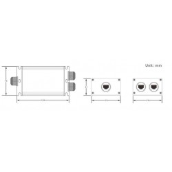 Vanntett PoE-forlenger 100 meter, opptil 500 meter med kaskade, PoE 15,4 W/30 W/60 W/90 W