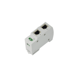 RJ45 overspenningsvern, PoE 10/100/1000Mbit. 0,2dB tap. 2,5kA, DIN-montering.