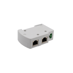 RJ45 overspenningsvern, PoE 10/100/1000Mbit. 0,2dB tap. 2,5kA, DIN-montering.