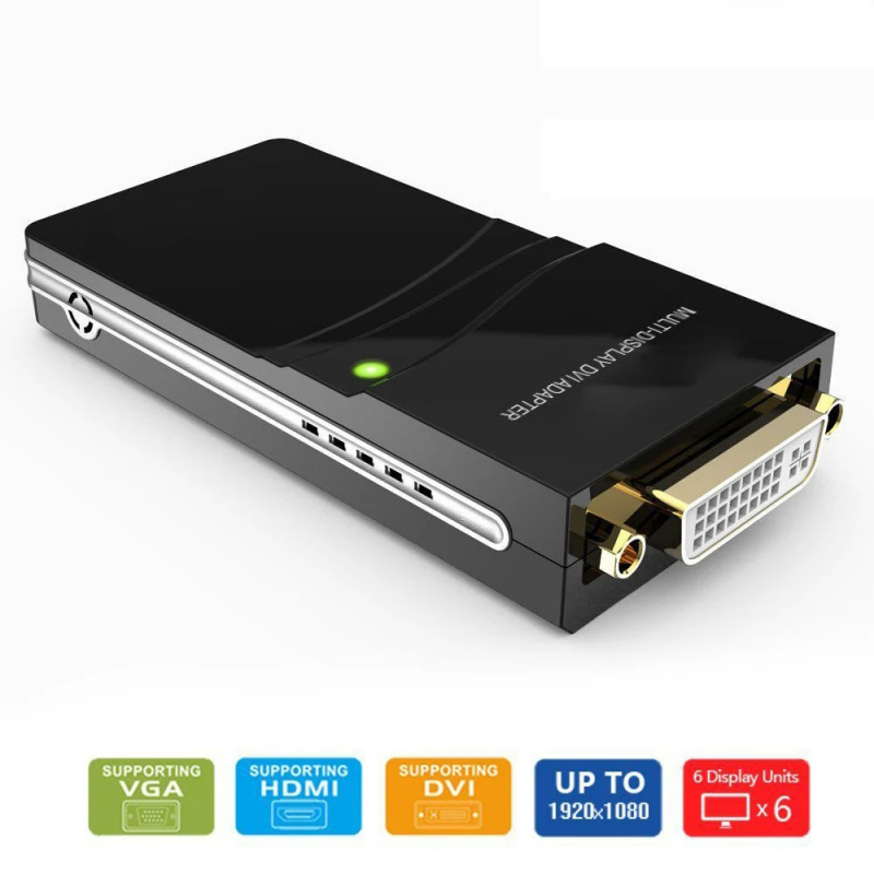 USB grafikkort med DVI, HDMI og VGA