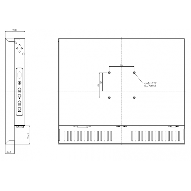 17" Hight Nits 1000, Sunlight, Panel mount, Openframe, Marine USE, Opticalbonding