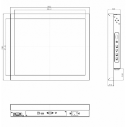 17" høyde nitter 1000, sollys, panelmontering, åpen ramme, maritim bruk, Optical bonding