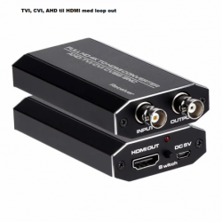 BNC, CVBS (analog), AHD, TVI, CVI-signal til HDMI Full HD 1080p, 720p