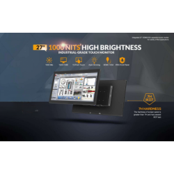 27 Touch Screen Monitor, 1000 Nits, IP65, HDMI/VGA/USB-C