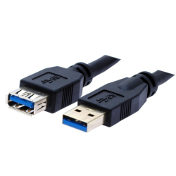 2 m USB 3.0-forlengelseskabel - en hann til en hunn, svart og gull