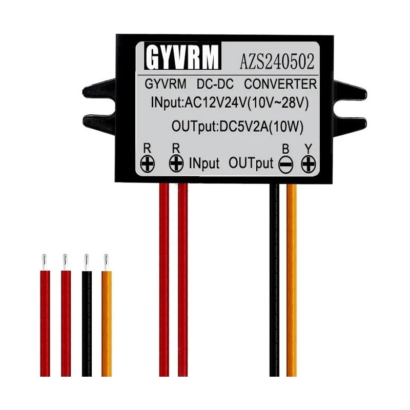 2 A AC–DC-omformer 10–28 VAC/VDC til 5 V