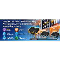 HDMI 4K60 KVM transmitter over IP with PoE, USB for Keyboard, mouse and touch