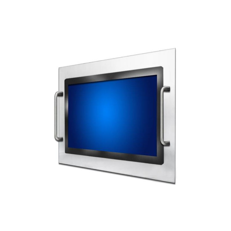 15" Monitor 4:3, 6-sided IP66 sealed, Optically bonded screen, PCAP touch, 700 nits SS316 steel, UV safe. Handle