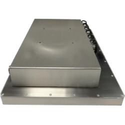 15" skjerm 4:3, 6-sidig IP66-forseglet, optisk limt skjerm, PCAP-berøringsskjerm, 700 nits SS316 stål, UV-sikker. Håndtak