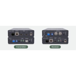 HDMI-forlenger 4K60Hz KVM og USB/lyd/RS232/IR-forlenger - 100 m CAT6 / 60 km fiber