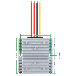 24AC til 24VDC 6A spenningsomformer 144Watt, ikke galvanisk isolert