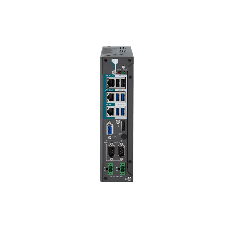 Embedded PC vifteløs 14./13./12., i5, i7, RS232, RS422, RS485, 8xUSB, 3xLAN, HDMI, DP, DIN-montering, DC 12~24V