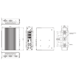 Embedded PC Fanless  14th/13th/12th, i5, i7, RS232, RS422, RS485, 8xUSB, 3xLAN, HDMI, DP, DIN-moount, DC 12~24V