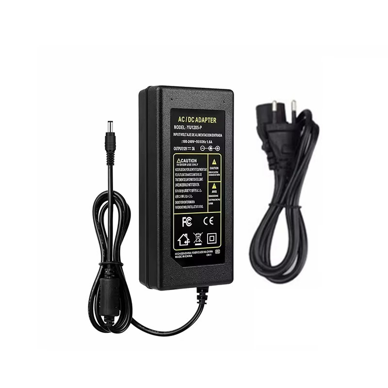 24V 3A strømforsyning, EU-kabel, 2,1x5,5 mm kontakt