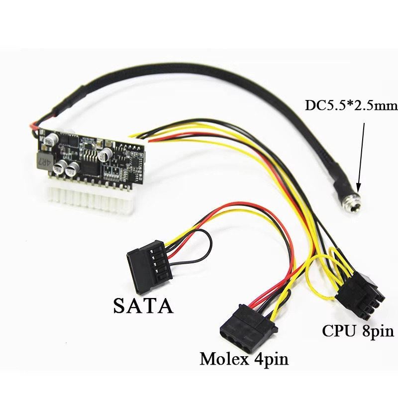 PICO strømforsyning 200W ATX PSU P4 inngang 16~24Vdc vifteløs
